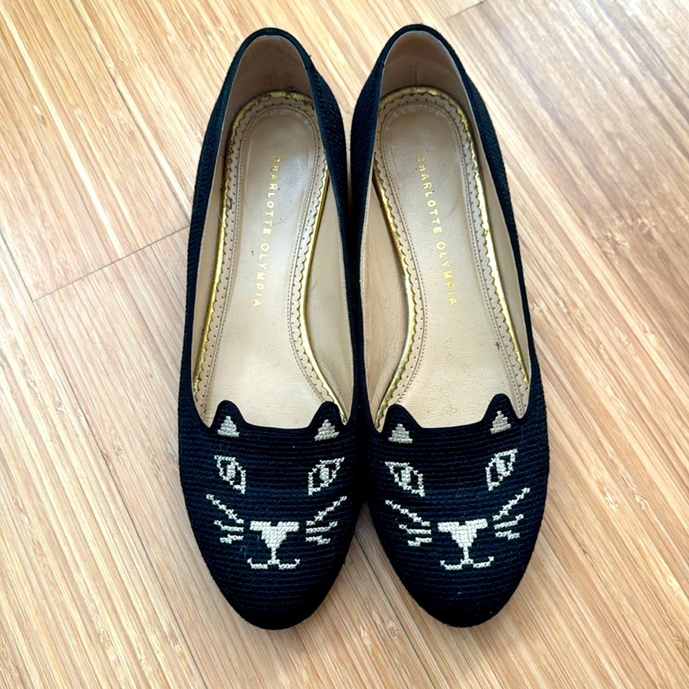 Charlotte Olympia size 41 (10) loafer flats 🐈‍⬛